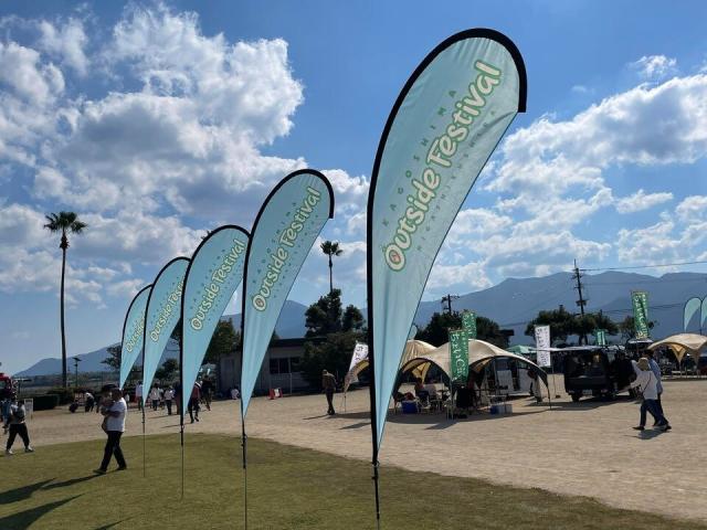 鹿児島県東串良町でのアウトサイドフェスティバル会場に着いた軽キャンパーちょいCam